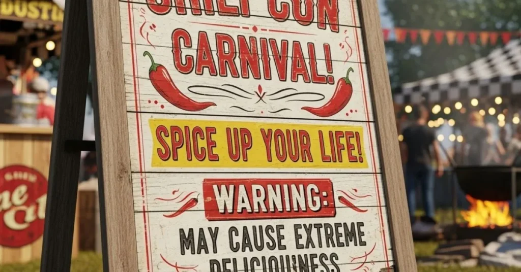 Chili Cook-Off Sign Puns