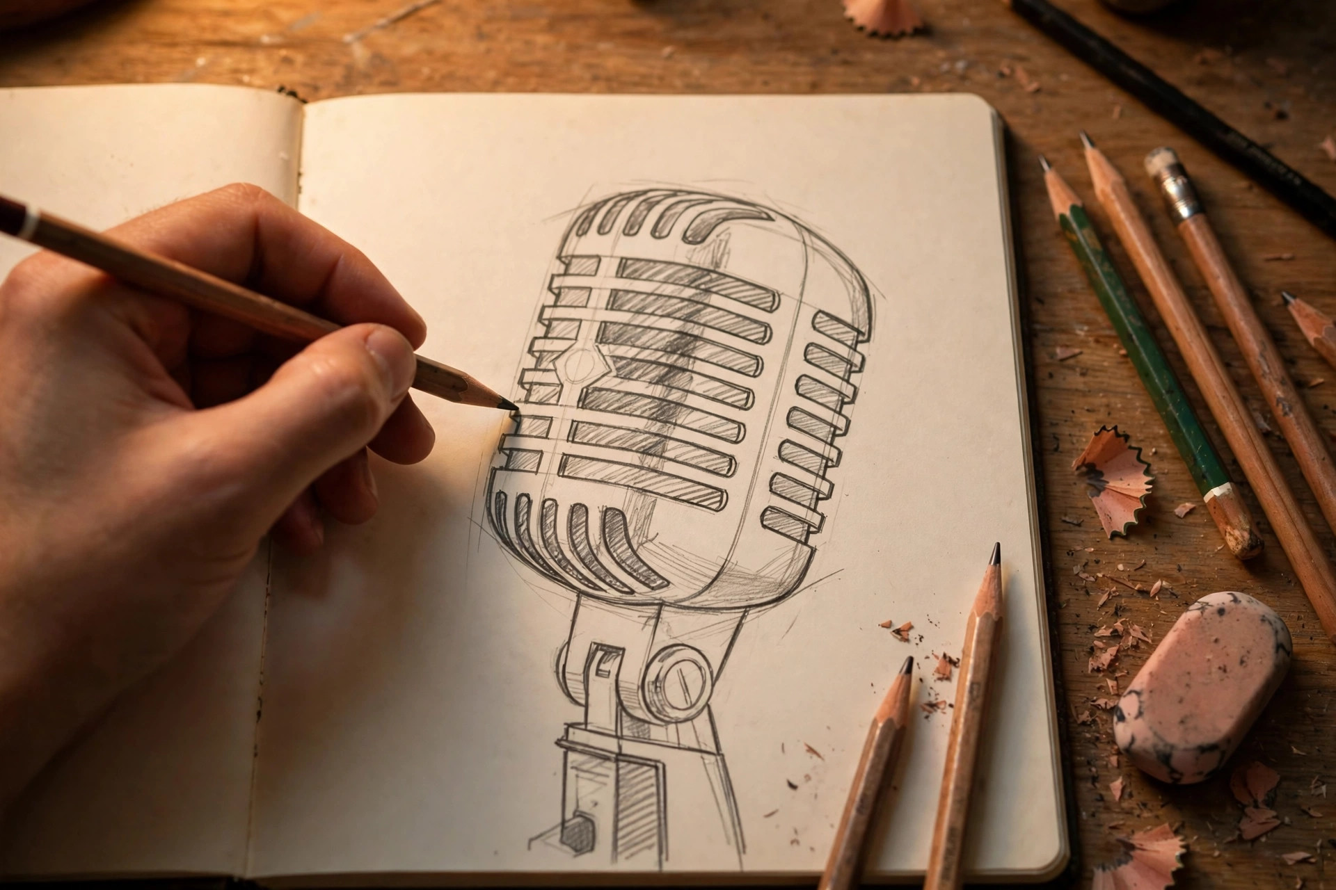 How To Draw A Microphone