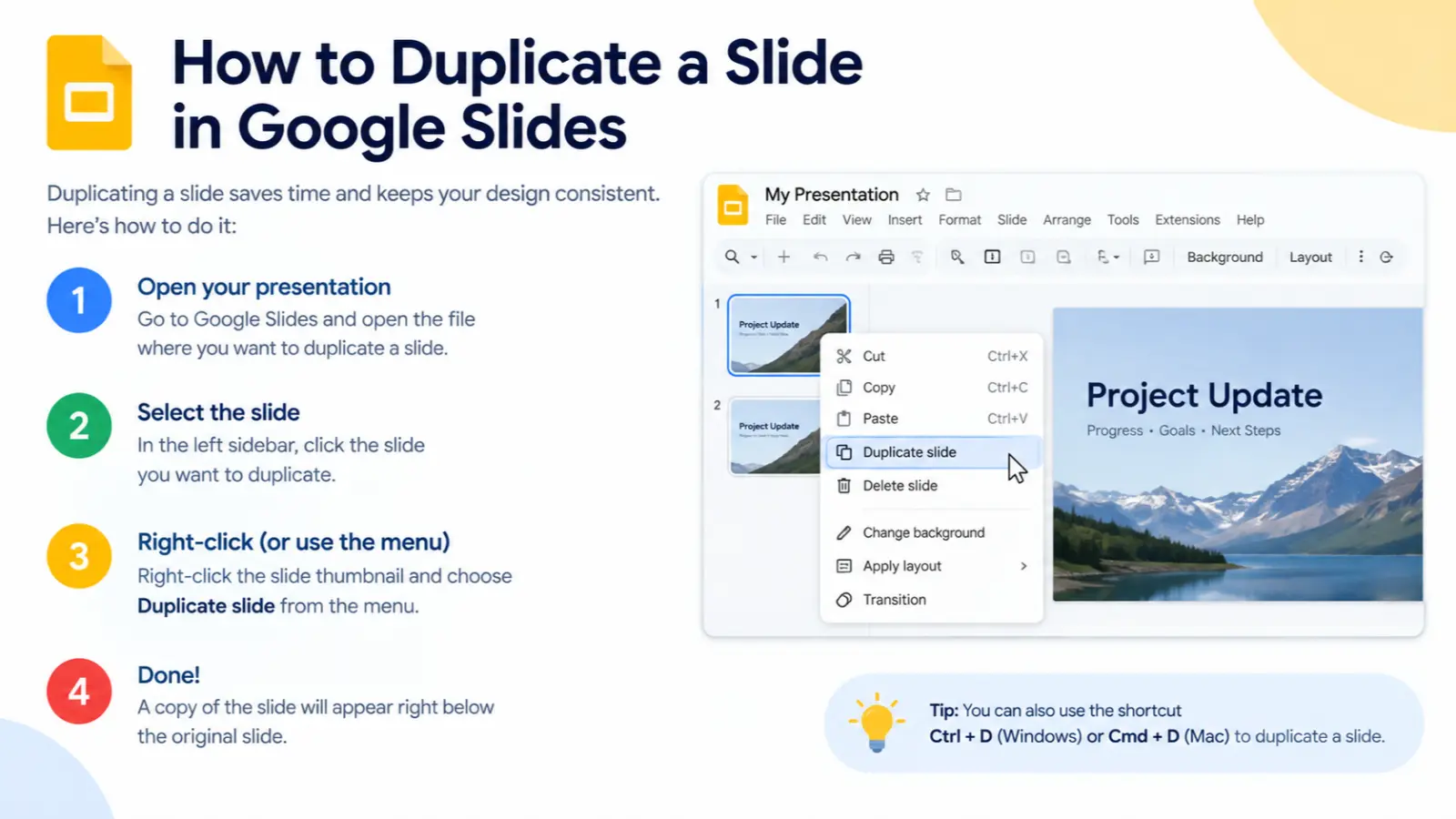 how to duplicate a slide in google slides